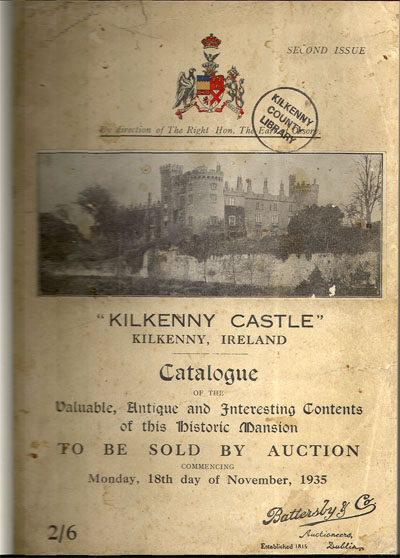 Catalogue of the contents of Kilkenny castle sold at auction 18th November, 1935